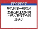 呼伦贝尔一级交通运输造价工程师网上报名服务平台网址多少