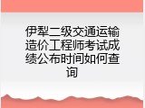伊犁二级交通运输造价工程师考试成绩公布时间如何查询