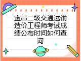 宜昌二级交通运输造价工程师考试成绩公布时间如何查询