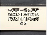 宁河区一级交通运输造价工程师考试成绩公布时间如何查询