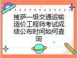 拉萨一级交通运输造价工程师考试成绩公布时间如何查询