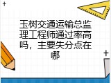 玉树交通运输总监理工程师通过率高吗，主要失分点在哪