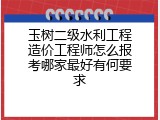 玉树二级水利工程造价工程师怎么报考哪家最好有何要求