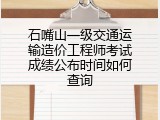 石嘴山一级交通运输造价工程师考试成绩公布时间如何查询