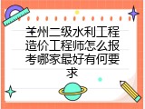 兰州二级水利工程造价工程师怎么报考哪家最好有何要求