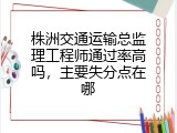 株洲交通运输总监理工程师通过率高吗，主要失分点在哪