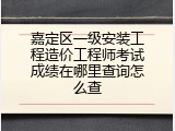 嘉定区一级安装工程造价工程师考试成绩在哪里查询怎么查