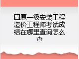 固原一级安装工程造价工程师考试成绩在哪里查询怎么查