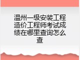 温州一级安装工程造价工程师考试成绩在哪里查询怎么查