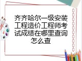 齐齐哈尔一级安装工程造价工程师考试成绩在哪里查询怎么查