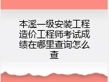 本溪一级安装工程造价工程师考试成绩在哪里查询怎么查