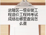 武隆区一级安装工程造价工程师考试成绩在哪里查询怎么查