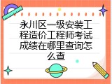 永川区一级安装工程造价工程师考试成绩在哪里查询怎么查