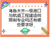 乌鲁木齐一级港口与航道工程建造师限制专业吗还有哪些要求呀