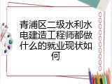 青浦区二级水利水电建造工程师都做什么的就业现状如何