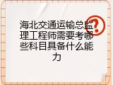 海北交通运输总监理工程师需要考哪些科目具备什么能力