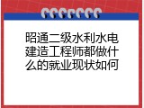 昭通二级水利水电建造工程师都做什么的就业现状如何