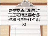 咸宁交通运输总监理工程师需要考哪些科目具备什么能力