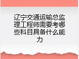 辽宁交通运输总监理工程师需要考哪些科目具备什么能力