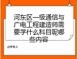 河东区一级通信与广电工程建造师需要学什么科目呢哪些内容