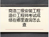 商洛二级安装工程造价工程师考试成绩在哪里查询怎么查