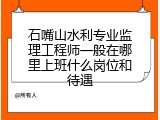 石嘴山水利专业监理工程师一般在哪里上班什么岗位和待遇