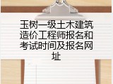 玉树一级土木建筑造价工程师报名和考试时间及报名网址