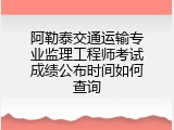 阿勒泰交通运输专业监理工程师考试成绩公布时间如何查询