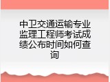 中卫交通运输专业监理工程师考试成绩公布时间如何查询