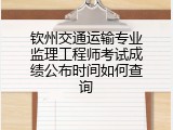 钦州交通运输专业监理工程师考试成绩公布时间如何查询