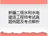 新疆二级水利水电建造工程师考试真题例题及考点解析
