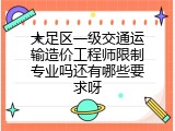 大足区一级交通运输造价工程师限制专业吗还有哪些要求呀