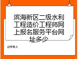 滨海新区二级水利工程造价工程师网上报名服务平台网址多少