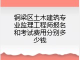 铜梁区土木建筑专业监理工程师报名和考试费用分别多少钱