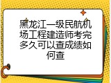 黑龙江一级民航机场工程建造师考完多久可以查成绩如何查