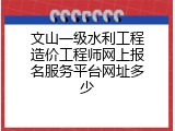 文山一级水利工程造价工程师网上报名服务平台网址多少