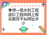 孝感一级水利工程造价工程师网上报名服务平台网址多少