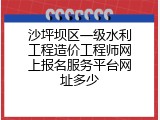 沙坪坝区一级水利工程造价工程师网上报名服务平台网址多少