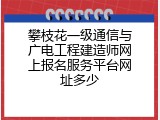 攀枝花一级通信与广电工程建造师网上报名服务平台网址多少