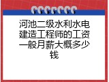 河池二级水利水电建造工程师的工资一般月薪大概多少钱