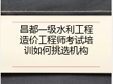 昌都一级水利工程造价工程师考试培训如何挑选机构