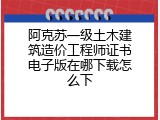 阿克苏一级土木建筑造价工程师证书电子版在哪下载怎么下