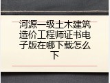 河源一级土木建筑造价工程师证书电子版在哪下载怎么下