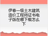 伊春一级土木建筑造价工程师证书电子版在哪下载怎么下