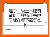 遂宁一级土木建筑造价工程师证书电子版在哪下载怎么下