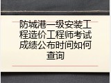 防城港一级安装工程造价工程师考试成绩公布时间如何查询