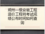 朔州一级安装工程造价工程师考试成绩公布时间如何查询