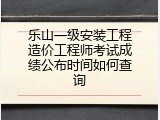 乐山一级安装工程造价工程师考试成绩公布时间如何查询
