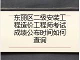 东丽区二级安装工程造价工程师考试成绩公布时间如何查询
