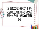 金昌二级安装工程造价工程师考试成绩公布时间如何查询